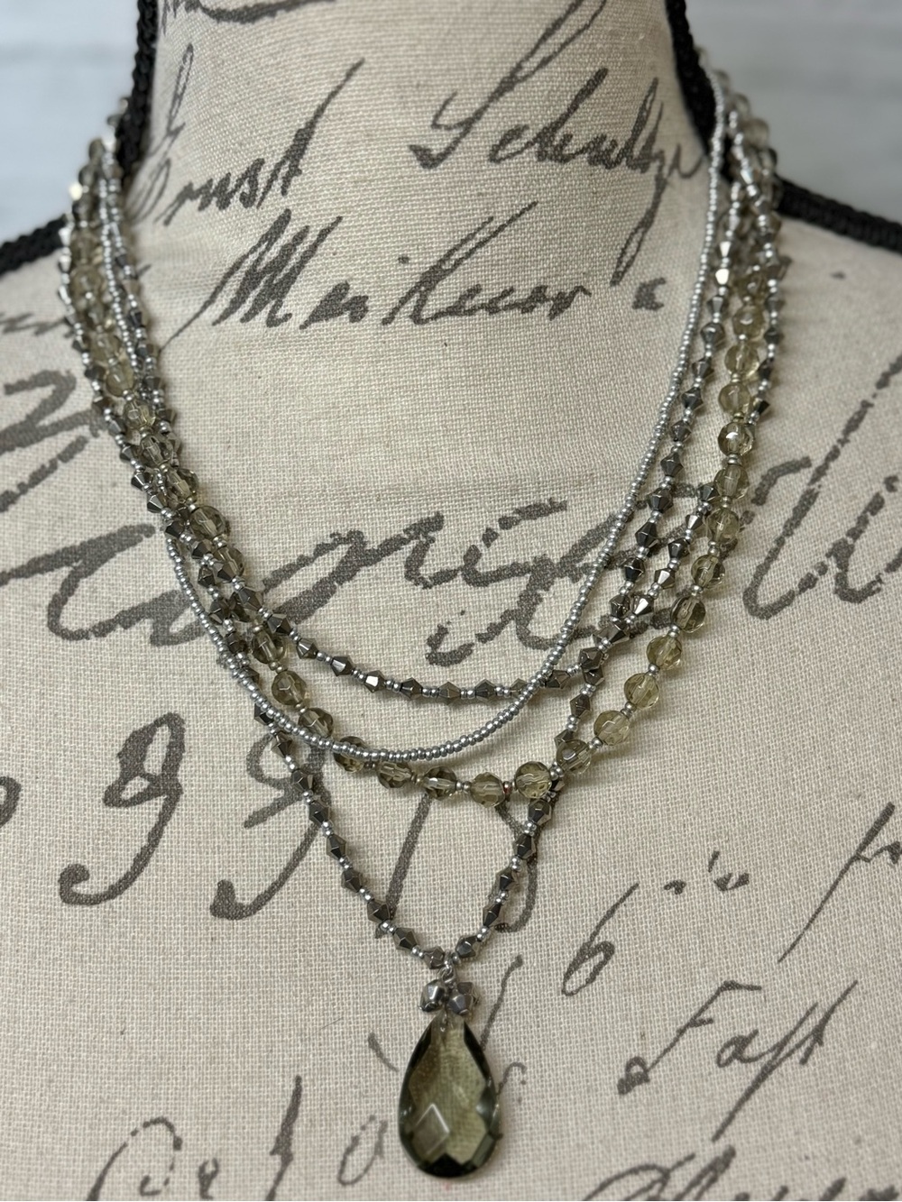 Multi Strand Beaded Statement Necklace